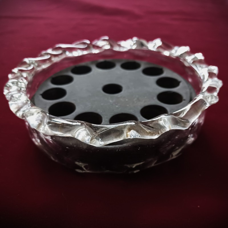Antique Venetian glass chandelier bottom bowl with 12 arm gallery