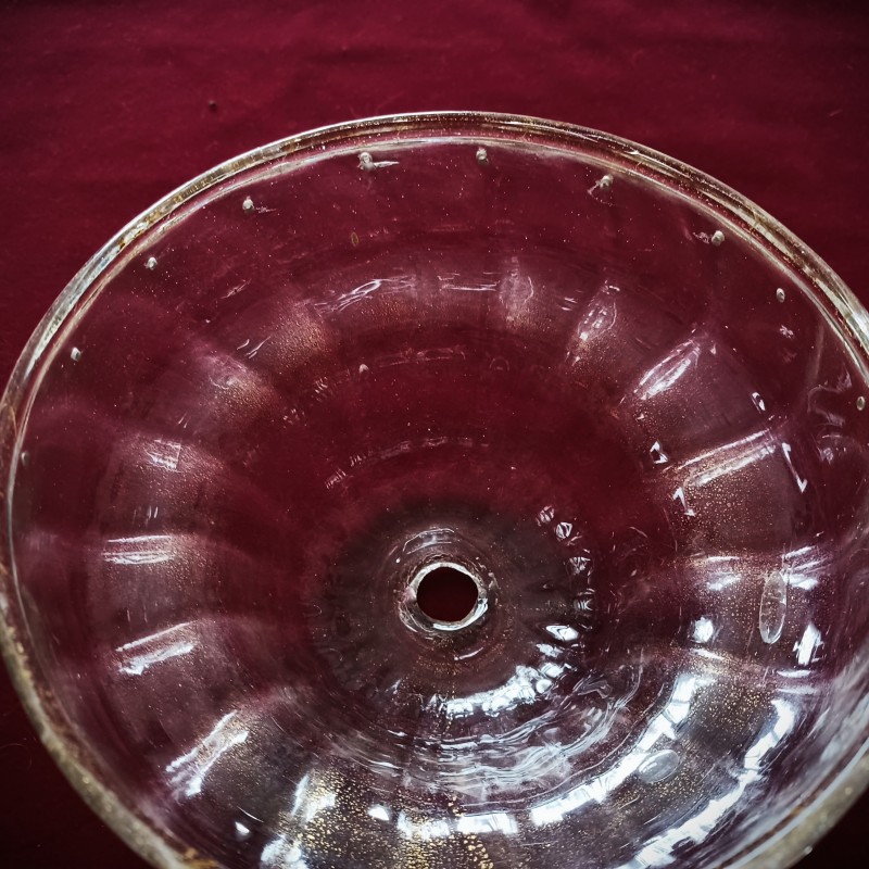 Antique Venetian glass chandelier bottom bowl with 8 arm gallery