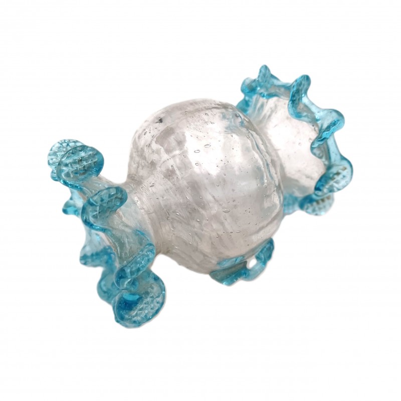 Murano Chandelier snake Arm section clear and Blue