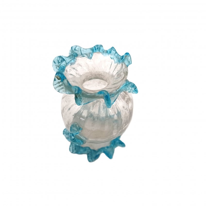Murano Chandelier snake Arm section clear and Blue