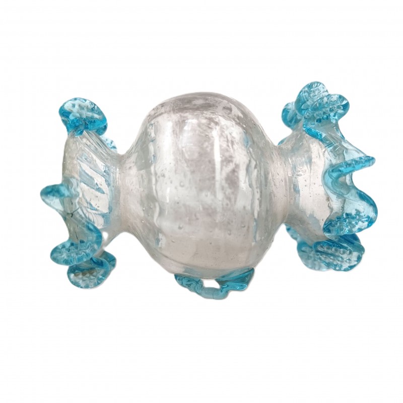 Murano Chandelier snake Arm section clear and Blue
