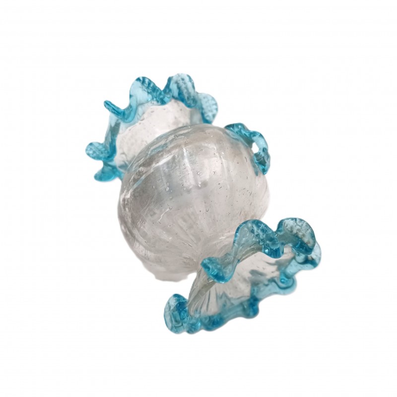 Murano Chandelier snake Arm section clear and Blue