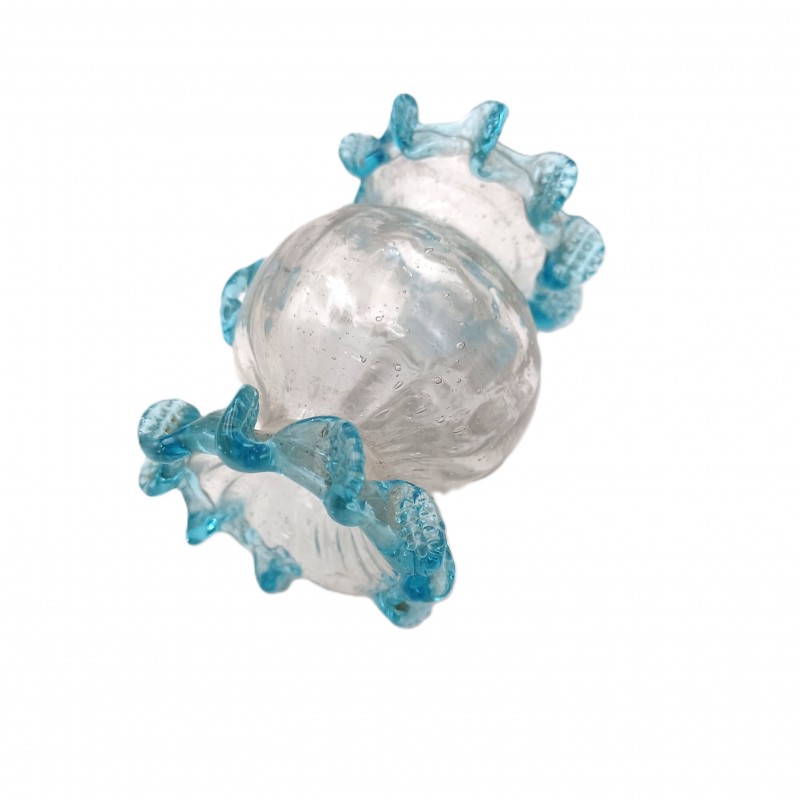 Murano Chandelier snake Arm section clear and Blue
