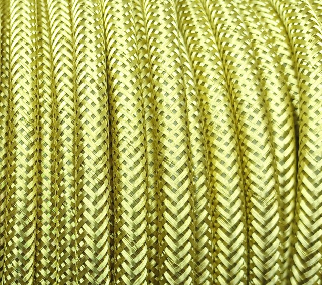 3 CORE ROUND OVERBRAID BRIGHT BRASS ELECTRIC FLEX 0.50MM  