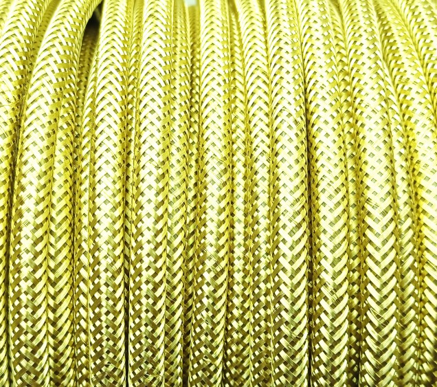 3 CORE ROUND OVERBRAID BRIGHT BRASS ELECTRIC FLEX 0.50MM  