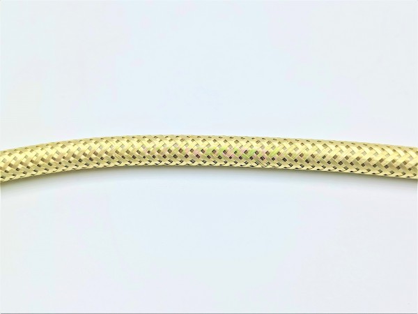 100 METRES of 3 CORE ROUND OVERBRAID BRIGHT BRASS ELECTRIC FLEX 0.50MM 