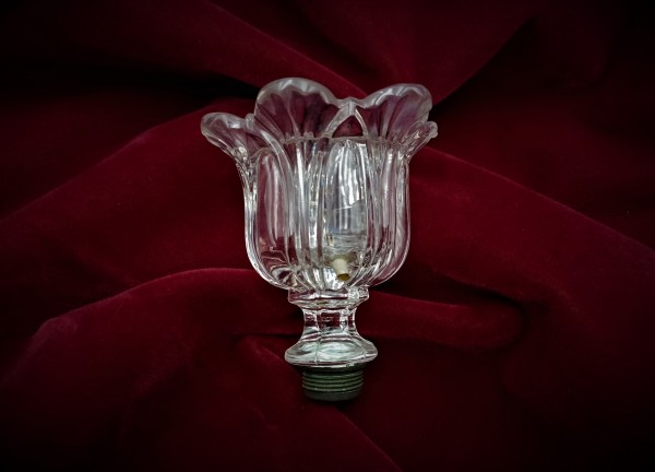 Antique glass chandelier candle cup