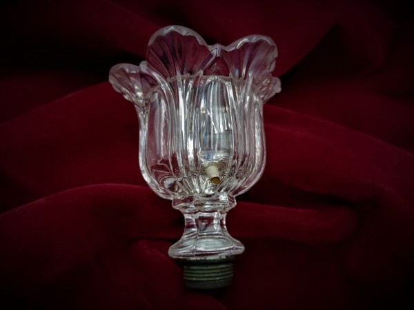 Antique glass chandelier candle cup