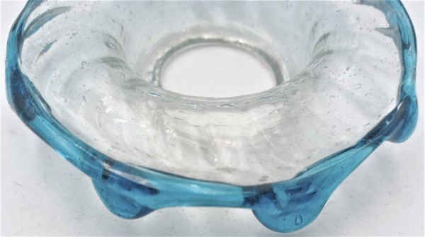 Murano Bobeche Clear and Blue  