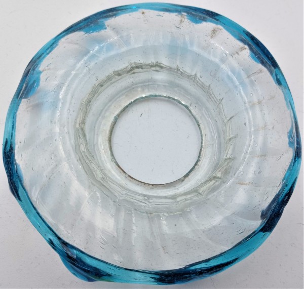 Murano Bobeche Clear and Blue  