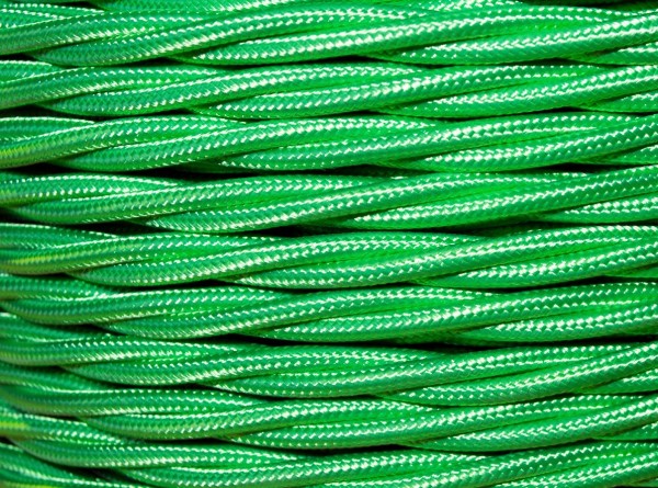 Apple Green Braided 3 core Electrical Cable 0.75mm x 100 metres