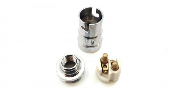 chrome plated small bayonet cap lampholder brass 10MM thread (slim)