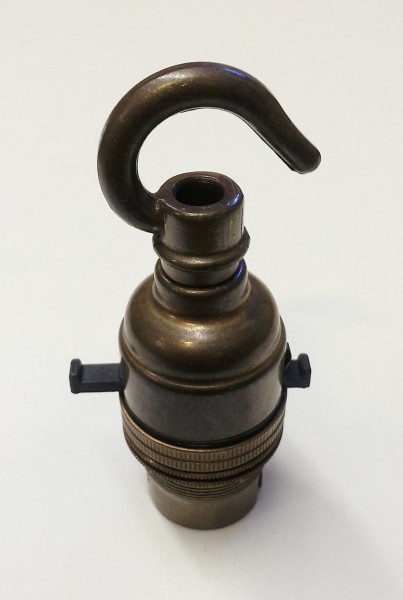 switched hook lamp holder various finishes B22 large standard bayonet cap