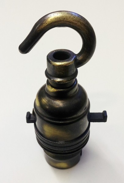 switched hook lamp holder various finishes B22 large standard bayonet cap