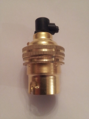 Brass lamp holder with cord grip BC 