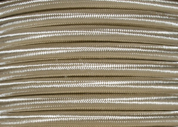 3 CORE PVC OVERBRAID IN CREAM - ELECTRIC CABLE 0.75MM