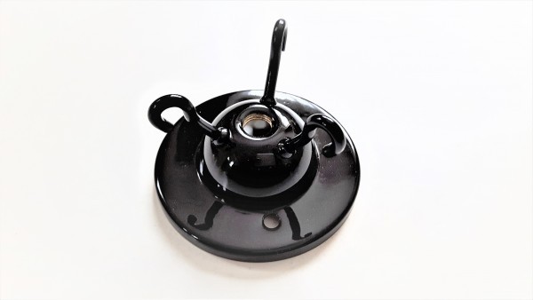 Black triple lighting hook ceiling plate