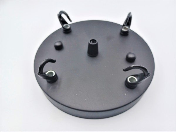 Black 4 hook ceiling plate with centre cord grip SOLD