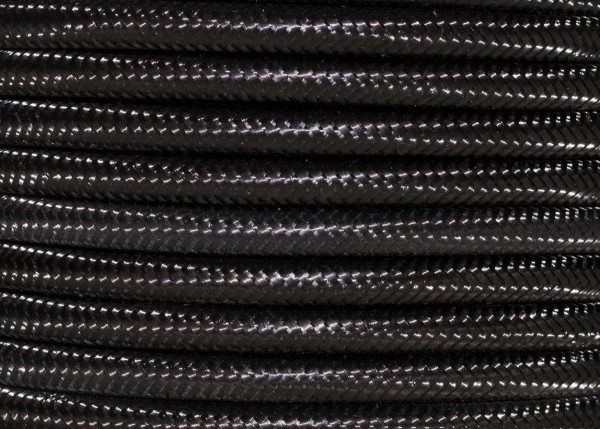 3 CORE ROUND PVC OVERBRAID BLACK ELECTRIC CABLE 0.50MM