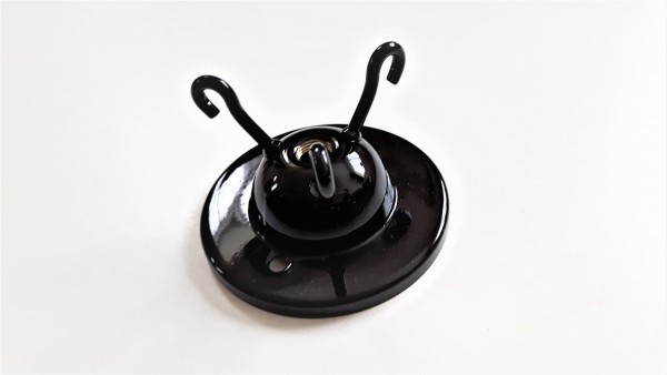 Black triple lighting hook ceiling plate