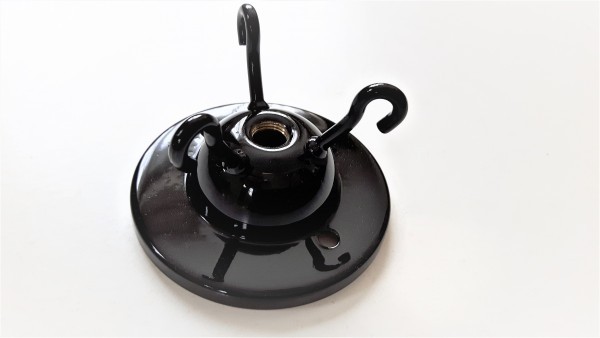 Black triple lighting hook ceiling plate