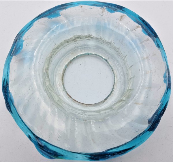 Murano Bobeche Clear and Blue  