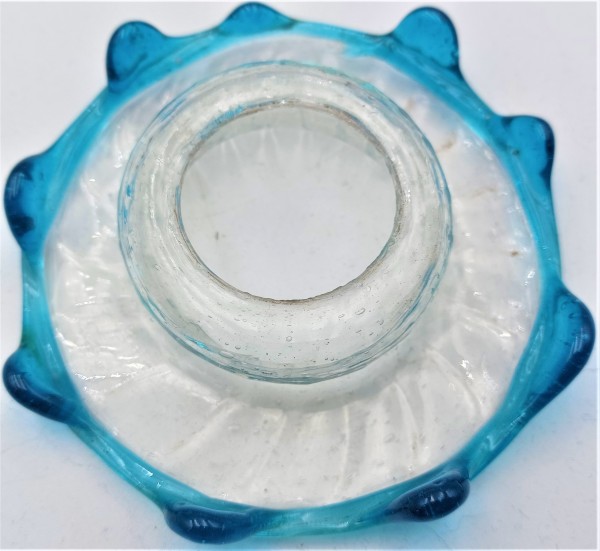 Murano Bobeche Clear and Blue  