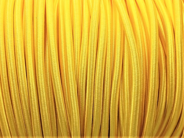 SILK BRAIDED 3 CORE ROUND FLEX ELECTRIC LIGHTING PERIOD CORD BUTTERCUP YELLOW 0.50 MM