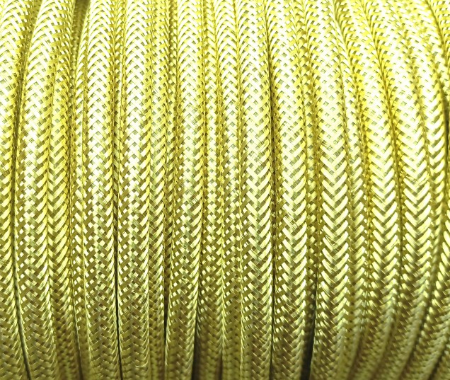 3 CORE ROUND OVERBRAID BRIGHT BRASS ELECTRIC FLEX 0.50MM  