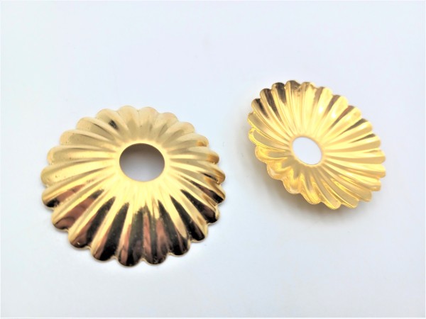 Polished brass Decorative Rosette flower cap cover 45mm Diameter with 10mm Hole  