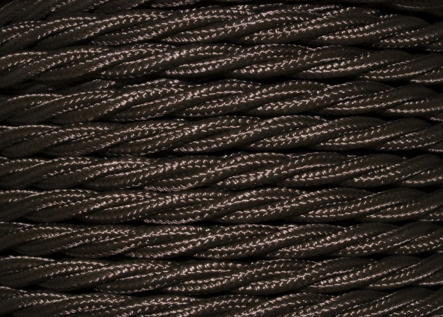 Braided 3 core period silk flex cable brown 0.50mm