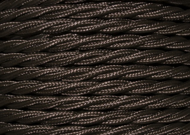 3 Core Braided Silk Flex Electrical Cable 0.75mm brown