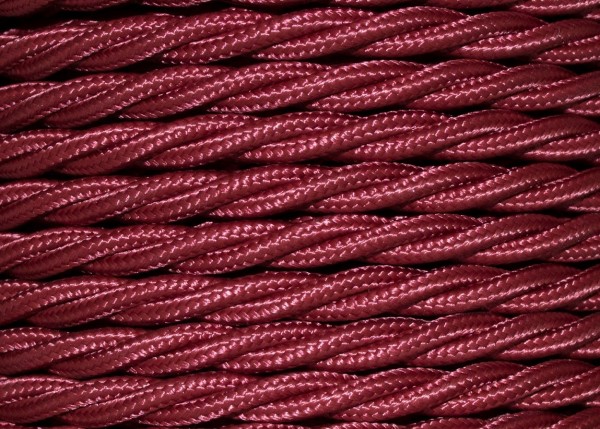 Braided burgundy silk electric wire 0.75mm