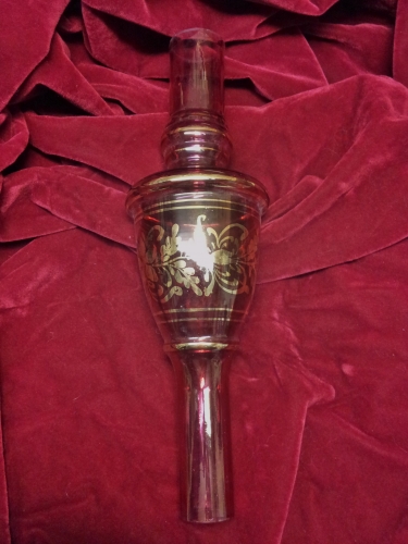 Chandelier Stem Colum, large crimson and gold Stem Column