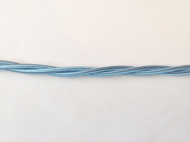 Braided 3 core silk flex lighting cable blue 0.75mm