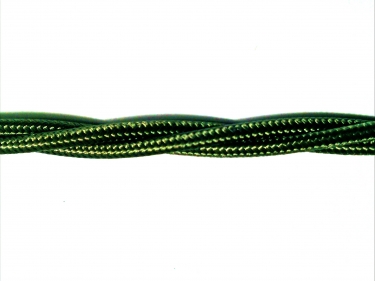 Fabric Braided flex 3 core electric cable in khaki 0.75mm