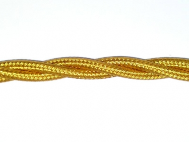 3 Core Braided Silk Flex Electrical Cable 0.75mm gold