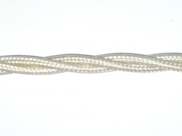 Braided silk flex silk woven electric cable in white 0.75mm