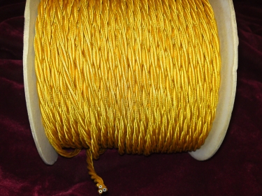 Braided silk flex silk woven electric cable in kings gold 0.75mm