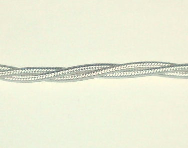 Braided silk flex silk woven electric cable 3 core in silver 0.5mm