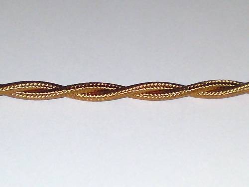 BRAIDED AND TWISTED 2 CORE FLEX CHANDELIER CABLE OLD GOLD 0.50MM