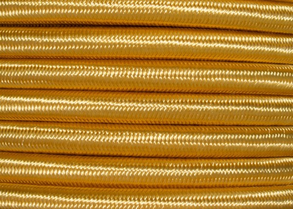 3 CORE ROUND OVERBRAID BRIGHT GOLD ELECTRIC CABLE .50MM