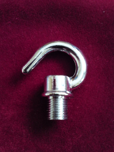 Chandelier Hook Open Hook 10 Mm Thread Male, Chrome  40mm in Height 32mm Width