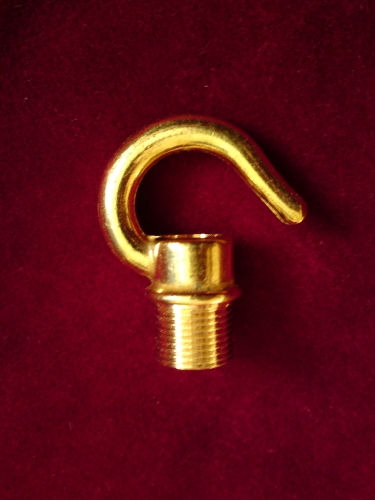 chandelier hook open hook brass with half inch male thread