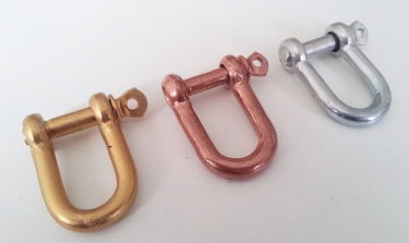 hand painted - gilded and varnished D shaped shackle .. select your finish