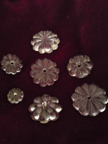 Marie Theresa Glass Rosettes SOLD IN SINGLES 2 Pin Holes 