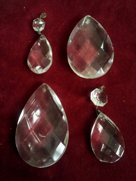 Vintage Chandelier Glass Pear Drop 