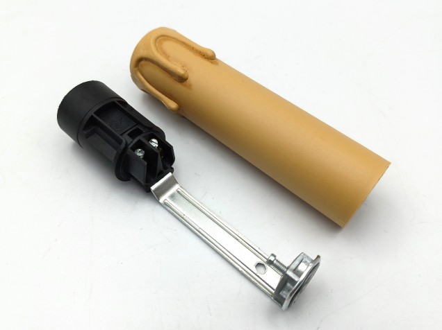 Candle Tube 100mm x 24mm Antique Drip Plastic With Lamp Holder E14 SES To Fit 