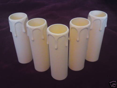 Chandelier Candle Tube Sleeves Ivory Drip Plastic 100mm x 24mm