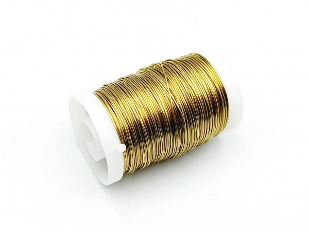 Chandelier wire gold coloured copper 0.5mm x 45 metres